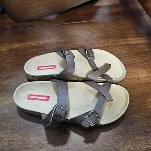 UNIONBAY Dark Brown Strappy Sandals